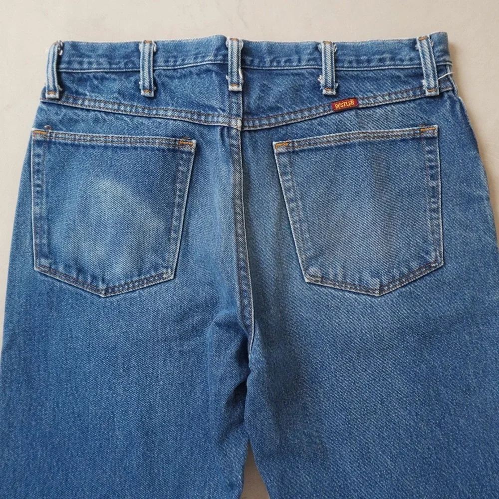 Vintage Rustler Regular Fit Jeans 34x32 Mens Blue Denim Straight Leg 90s